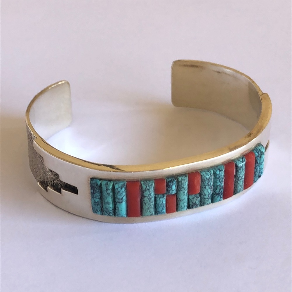 Sterling silver and turquoise cuff